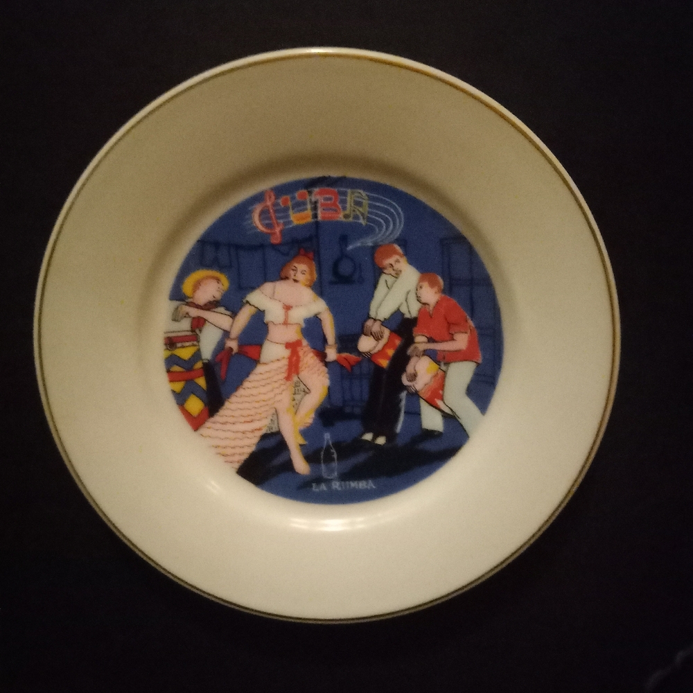 Vintage ====CUBA====1980s LA RUMBA china Plate 6" Round